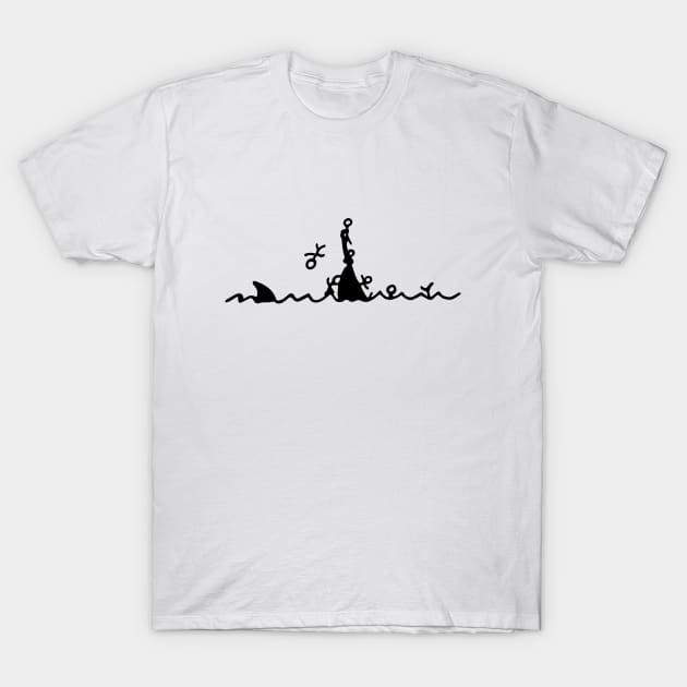 Sharl Infested Shipwreck T-Shirt by G-Worthy